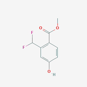 Structure - Methyl 2-(difluoromethyl)-4-hydroxybenzoate, 97%