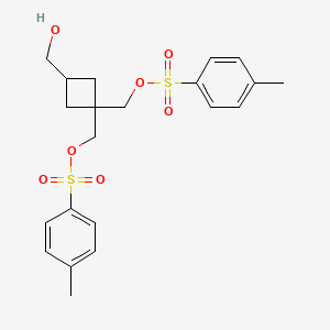 Structure - [3-(hydroxymethyl)-1-(p-tolylsulfonyloxymethyl)cyclobutyl]methyl 4-methylbenzenesulfonate, 97%