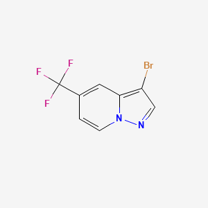 Structure - 3-Bromo-5-(trifluoromethyl)pyrazolo[1,5-a]pyridine, 97%