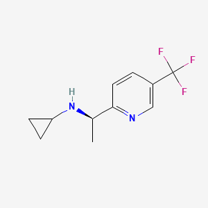 Structure - (R)-N-(1-(5-(Trifluoromethyl)pyridin-2-yl)ethyl)cyclopropanamine, 95%