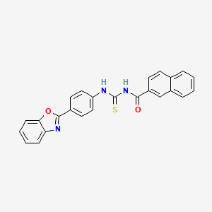 Structure - N-((4-(Benzo[d]oxazol-2-yl)phenyl)carbamothioyl)-2-naphthamide, 95%
