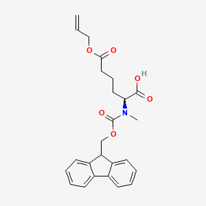 Structure - (S)-2-((((9H-Fluoren-9-yl)methoxy)carbonyl)(methyl)amino)-6-(allyloxy)-6-oxohexanoic acid, 98%