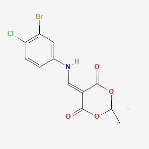 Structure - 5-(((3-Bromo-4-chlorophenyl)amino)methylene)-2,2-dimethyl-1,3-dioxane-4,6-dione, 95%