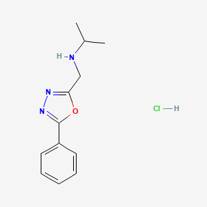 Structure - [(5-Phenyl-1,3,4-oxadiazol-2-yl)methyl](propan-2-yl)amine hydrochloride, 95%