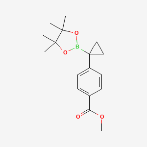 Structure - Methyl 4-(1-(4,4,5,5-tetramethyl-1,3,2-dioxaborolan-2-yl)cyclopropyl)benzoate, 98%