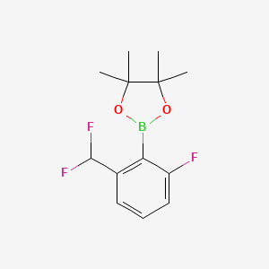 Structure - 2-(2-(Difluoromethyl)-6-fluorophenyl)-4,4,5,5-tetramethyl-1,3,2-dioxaborolane, 95%