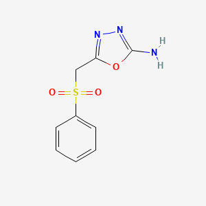 Structure - 5-((Phenylsulfonyl)methyl)-1,3,4-oxadiazol-2-amine, 97%