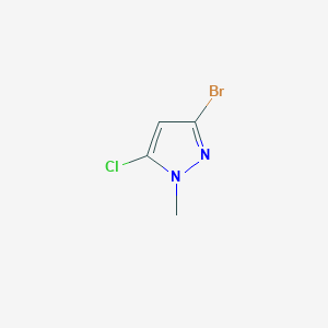 Structure - 3-Bromo-5-chloro-1-methyl-1H-pyrazole, 95%