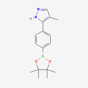 Structure - 4-Methyl-5-(4-(4,4,5,5-tetramethyl-1,3,2-dioxaborolan-2-yl)phenyl)-1H-pyrazole, 95%
