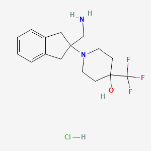Structure - 1-(2-(Aminomethyl)-2,3-dihydro-1H-inden-2-yl)-4-(trifluoromethyl)piperidin-4-ol hydrochloride, 95%