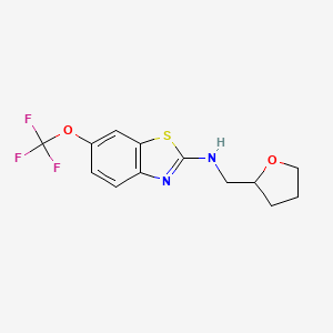 Structure - N-((tetrahydrofuran-2-yl)methyl)-6-(trifluoromethoxy)benzo[d]thiazol-2-amine, 95%