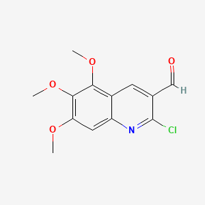 Structure - 2-Chloro-5,6,7-trimethoxyquinoline-3-carbaldehyde, 98%