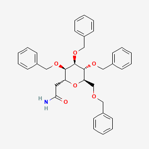 Structure - 2-[(2R,3R,4R,5R,6R)-3,4,5-tris(benzyloxy)-6-[(benzyloxy)methyl]oxan-2-yl]acetamide, 95%