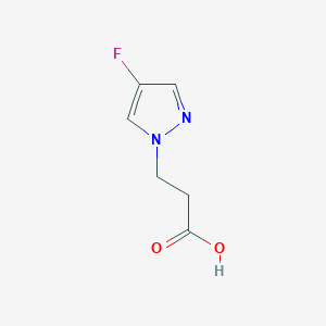 Structure - 3-(4-Fluoro-1H-pyrazol-1-yl)propanoic acid, 97%
