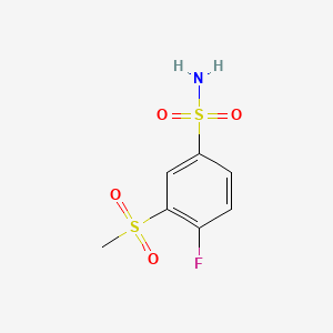 Structure - 4-Fluoro-3-methanesulfonylbenzene-1-sulfonamide, 95%