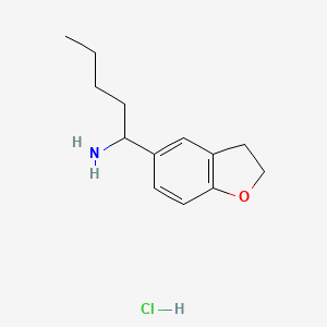 Structure - 1-(2,3-Dihydrobenzofuran-5-yl)pentan-1-amine hydrochloride, 95%