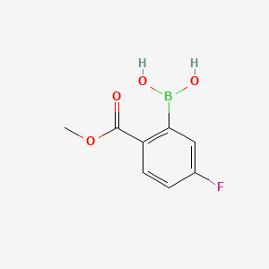 Structure - 2-Methoxycarbonyl-5-fluorophenylboronic acid, 98%