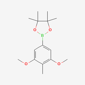 Structure - 2-(3,5-Dimethoxy-4-methylphenyl)-4,4,5,5-tetramethyl-1,3,2-dioxaborolane, 85%