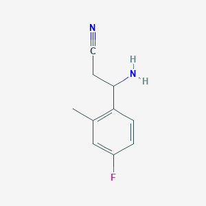 Structure - 3-Amino-3-(4-fluoro-2-methylphenyl)propanenitrile, 95%