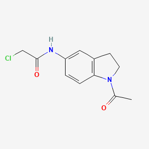 Structure - N-(1-Acetyl-2,3-dihydro-1H-indol-5-yl)-2-chloroacetamide, 95%