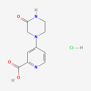 Structure - 4-(3-Oxopiperazin-1-yl)pyridine-2-carboxylic acid hydrochloride, 95%