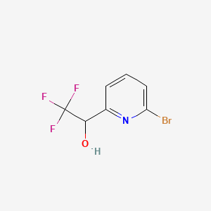 Structure - 1-(6-Bromopyridin-2-yl)-2,2,2-trifluoroethan-1-ol, 95%