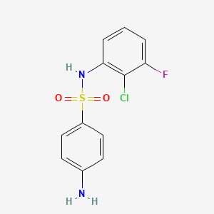 Structure - 4-Amino-N-(2-chloro-3-fluorophenyl)benzenesulfonamide, 97%