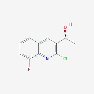Structure - (R)-1-(2-Chloro-8-fluoroquinolin-3-yl)ethanol, 95+%