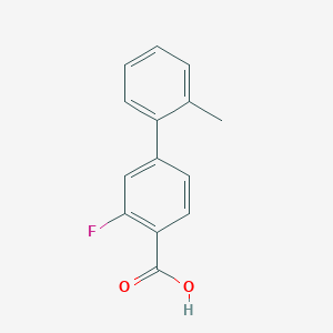 Structure - 3-Fluoro-2'-methyl-[1,1'-biphenyl]-4-carboxylic acid, 95%
