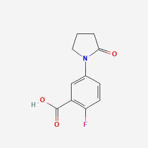 Structure - 2-Fluoro-5-(2-oxopyrrolidin-1-yl)benzoic acid, 95%