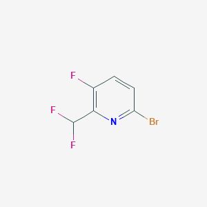 Structure - 6-Bromo-2-(difluoromethyl)-3-fluoropyridine, 97%