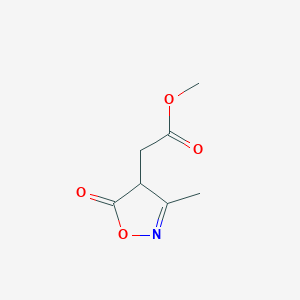 Structure - Methyl 2-(3-methyl-5-oxo-4,5-dihydro-1,2-oxazol-4-yl)acetate, 95%