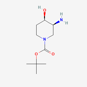 Structure - (3S,4R)-tert-Butyl 3-amino-4-hydroxypiperidine-1-carboxylate, 98%