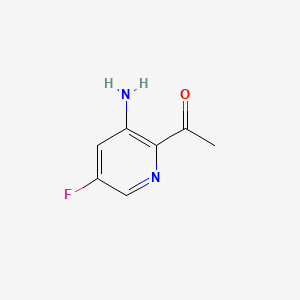 Structure - 1-(3-Amino-5-fluoropyridin-2-yl)ethanone, 95+%