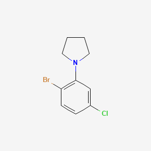 Structure - 1-(2-Bromo-5-chlorophenyl)pyrrolidine, 96%