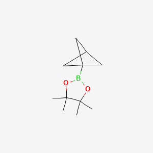 Structure - 2-{bicyclo[1.1.1]pentan-1-yl}-4,4,5,5-tetramethyl-1,3,2-dioxaborolane, 98%