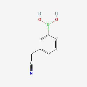 Structure - (3-(Cyanomethyl)phenyl)boronic acid, 96%