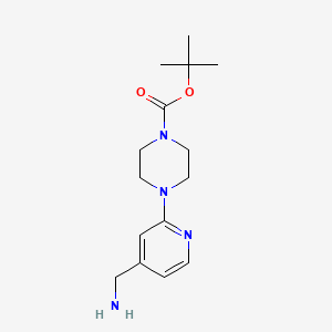 Structure - tert-Butyl 4-(4-(aminomethyl)pyridin-2-yl)piperazine-1-carboxylate, 95+%
