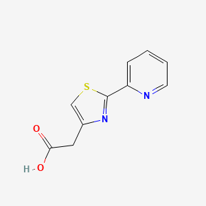 Structure - 2-(2-(Pyridin-2-yl)thiazol-4-yl)acetic acid, 95+%