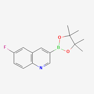Structure - 6-Fluoro-3-(4,4,5,5-tetramethyl-1,3,2-dioxaborolan-2-yl)quinoline, 95+%