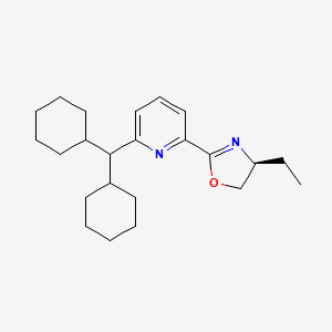 Structure - (S)-2-(6-(Dicyclohexylmethyl)pyridin-2-yl)-4-ethyl-4,5-dihydrooxazole, 97%