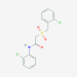 Structure - N-(2-Chlorophenyl)-2-[(2-chlorophenyl)methanesulfonyl]acetamide, 90%