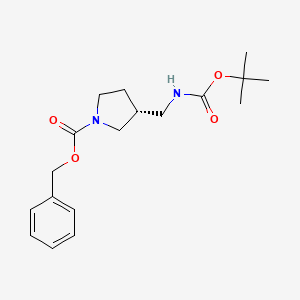 Structure - (R)-1-Cbz-3-(Boc-aminomethyl)pyrrolidine, 95%
