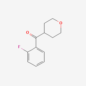 Structure - (2-Fluorophenyl)(tetrahydro-2H-pyran-4-yl)methanone, 95%