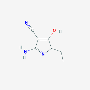 Structure - 2-Amino-5-ethyl-4-oxo-4,5-dihydro-1H-pyrrole-3-carbonitrile, 95%