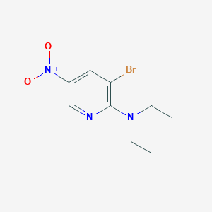 Structure - 3-Bromo-N,N-diethyl-5-nitropyridin-2-amine, 96%
