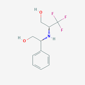 Structure - (R)-3,3,3-Trifluoro-2-(((R)-2-hydroxy-1-phenylethyl)amino)propan-1-ol, 98%