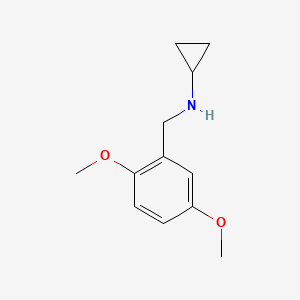 Structure - N-[(2,5-Dimethoxyphenyl)methyl]cyclopropanamine, 95%