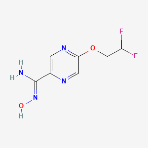 Structure - 5-(2,2-Difluoroethoxy)-N'-hydroxypyrazine-2-carboximidamide, 95%