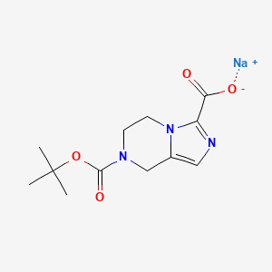 Structure - Sodium 7-(tert-butoxycarbonyl)-5,6,7,8-tetrahydroimidazo[1,5-a]pyrazine-3-carboxylate, 91%